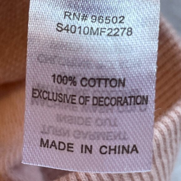 Charming Charlie Sweatshirt Light Pink with Faux Pearls at Shoulders NO SIZE TAG - Picture 7 of 8